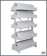 estante de a&ccedil;o para revistas