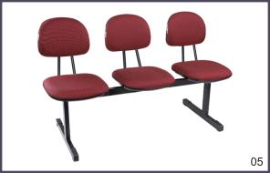 longarina secret&aacute;ria - 3 lugares - c/arcos