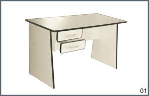 mesa secret�ria - 2 gavetas - p�s painel