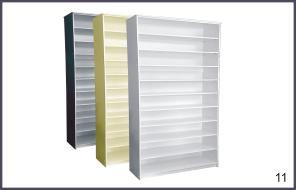 prateleiras diversas